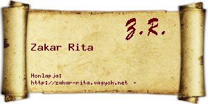 Zakar Rita névjegykártya