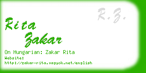 rita zakar business card